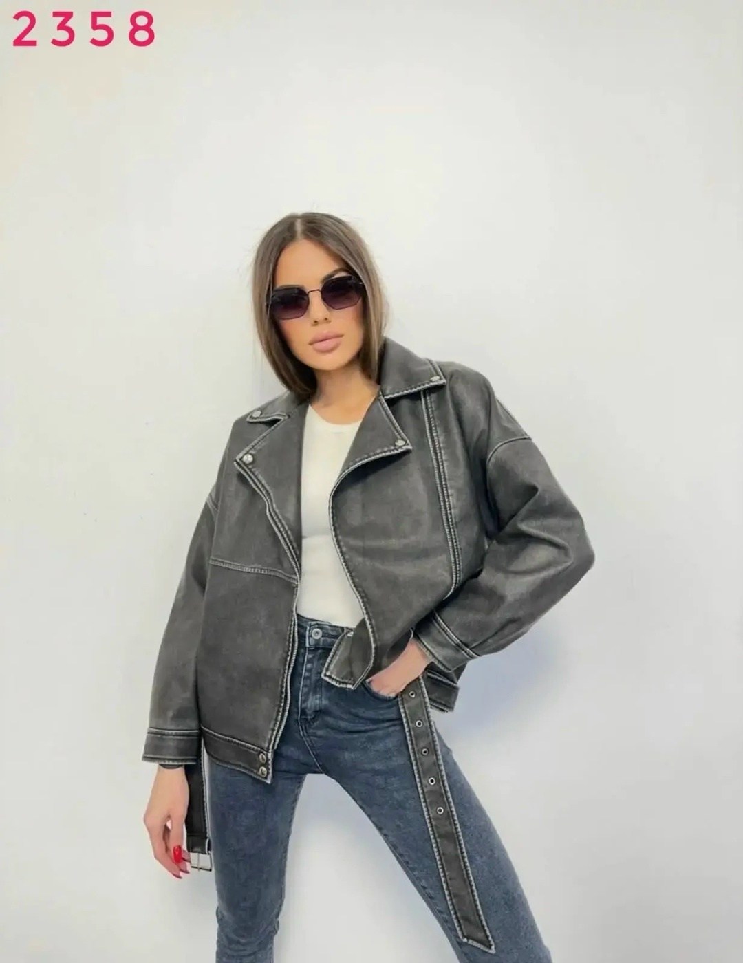 косуха серая женская,женская кожаная куртка косуха оверсайз,куртка косуха серая,куртка косуха серая из эко кожи,кожаная куртка