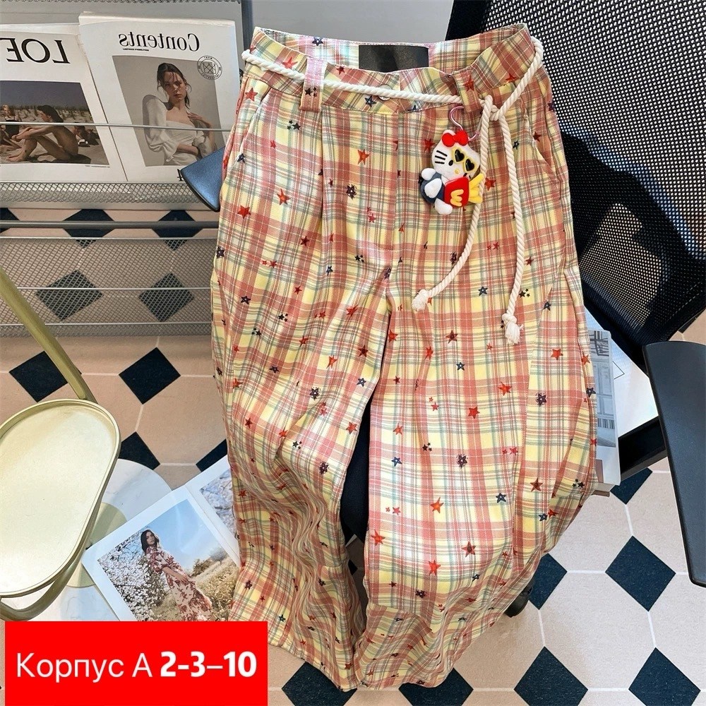клетчатые штаны женские широкие,женские брюки в клетку,штаны в клетку,брюки в клетку,широкие брюки в клетку
