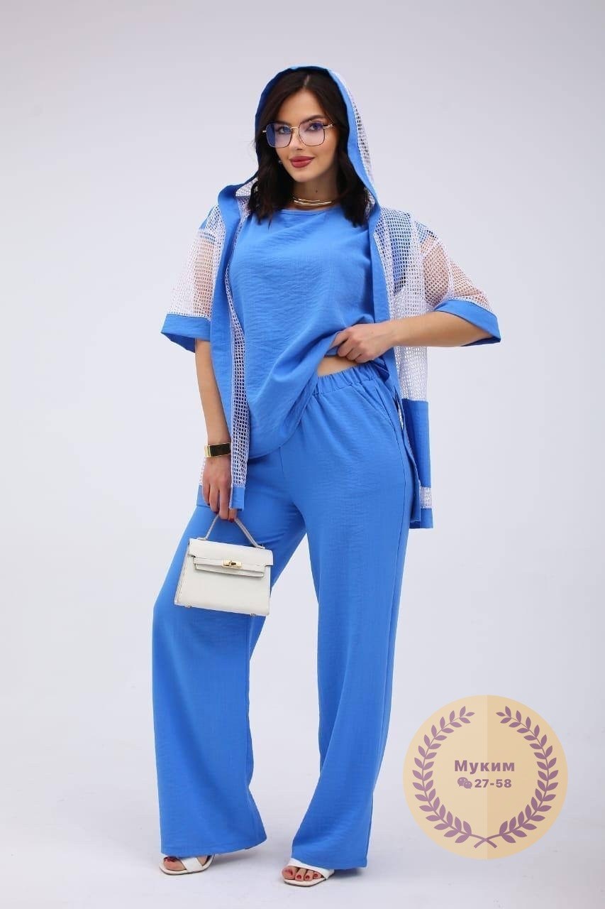 брючный костюм из прошвы,костюм женский,костюм с брюками,брючной костюм,летний брючный костюм