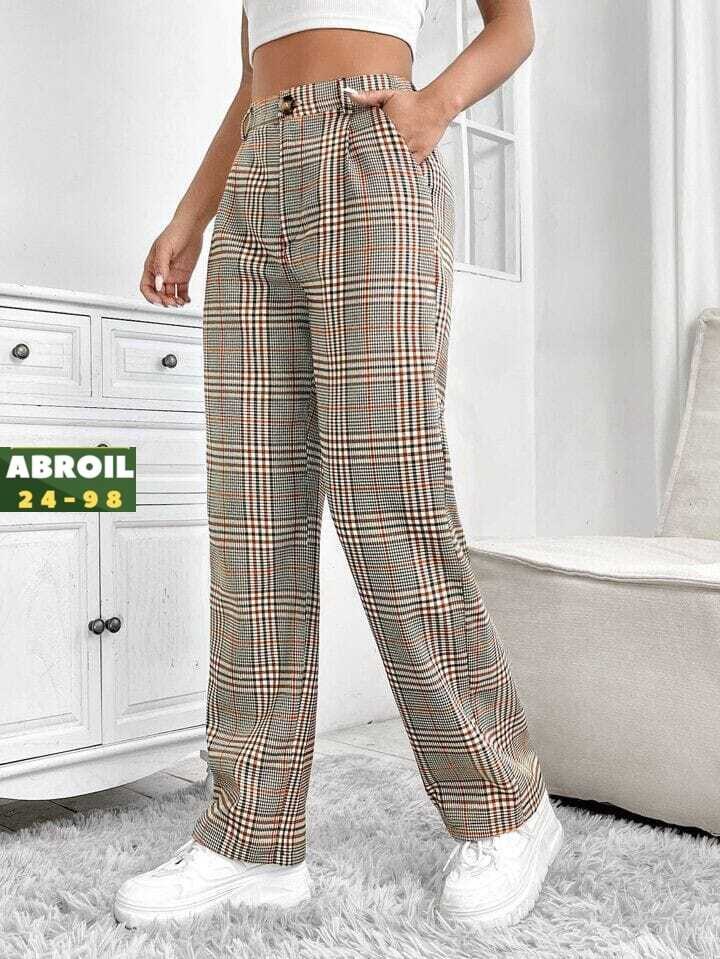 брюки в клетку,брюки в клетку с карманами,женские брюки в клетку,штаны в клетку,широкие брюки в клетку