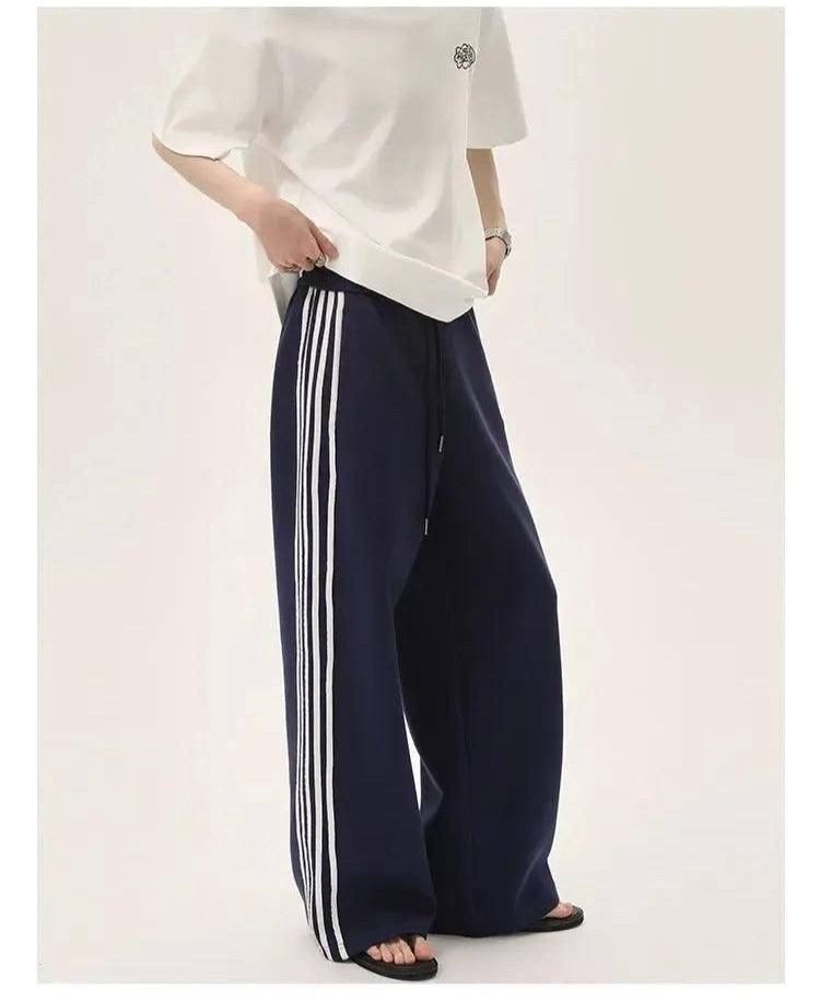 штаны спортивные широкие оверсайз с лампасами y2k,мужские повседневные спортивные мешковатые широкие спортивные брюки большого размера y2k,брюки широкие спортивные с лампасами,спортивные брюки,спортив