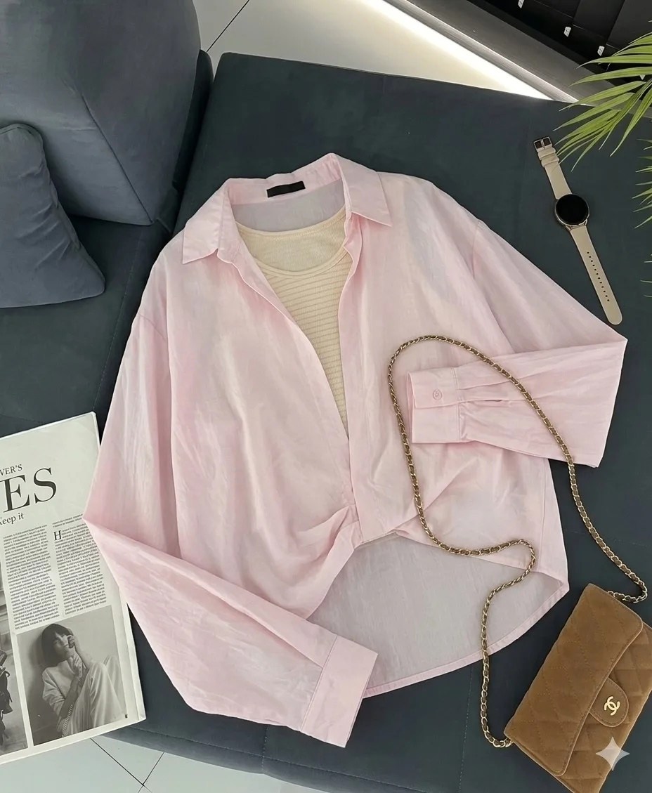 рубашка из струящейся рубашки oversize zara коралловый,красная рубашка,рубашка женская,рубашка удлиненная,женская рубашка оверсайз