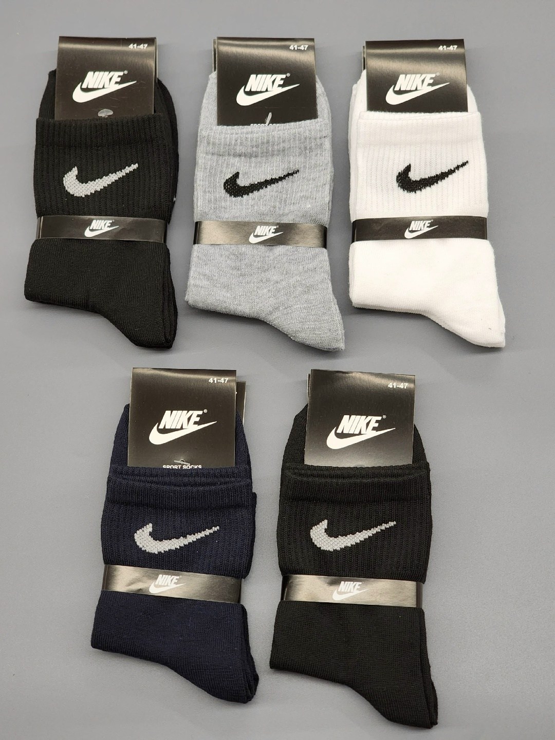 носки средние хлопковые набор 5 пар nike,мужские носки,носки nike мужские,носки спортивные,комплект носки мужские