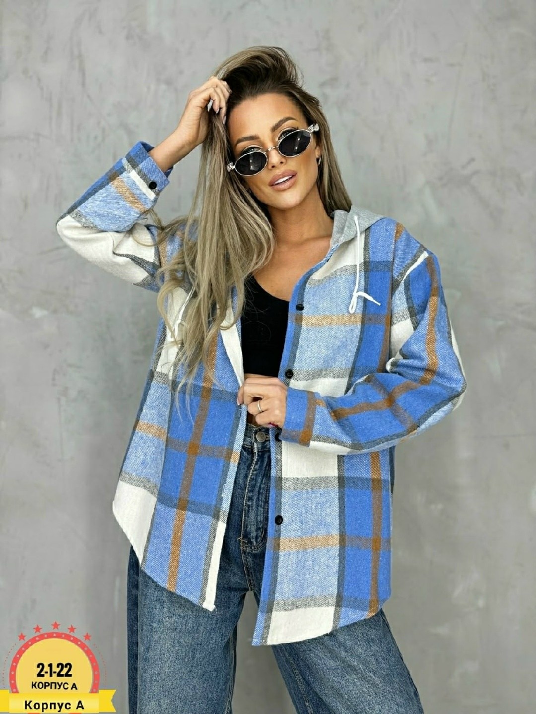 рубашка оверсайз теплая в клетку удлиненная amy store,рубашка оверсайз в клетку с капюшоном,рубашка теплая,удлиненная теплая рубашка оверсайз в клетку с капюшоном lady gina,рубашка женская