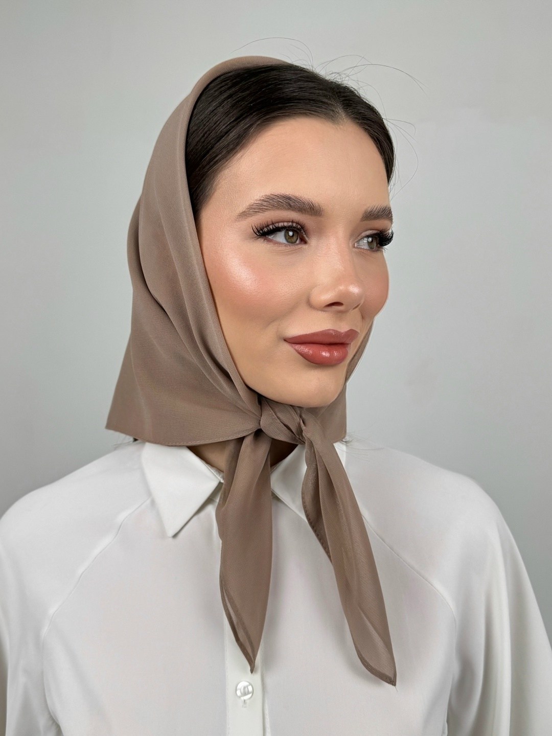 платок шелковый на голову шею,женские платки,платки косынка,однотонный женский платок,платок шифоновый