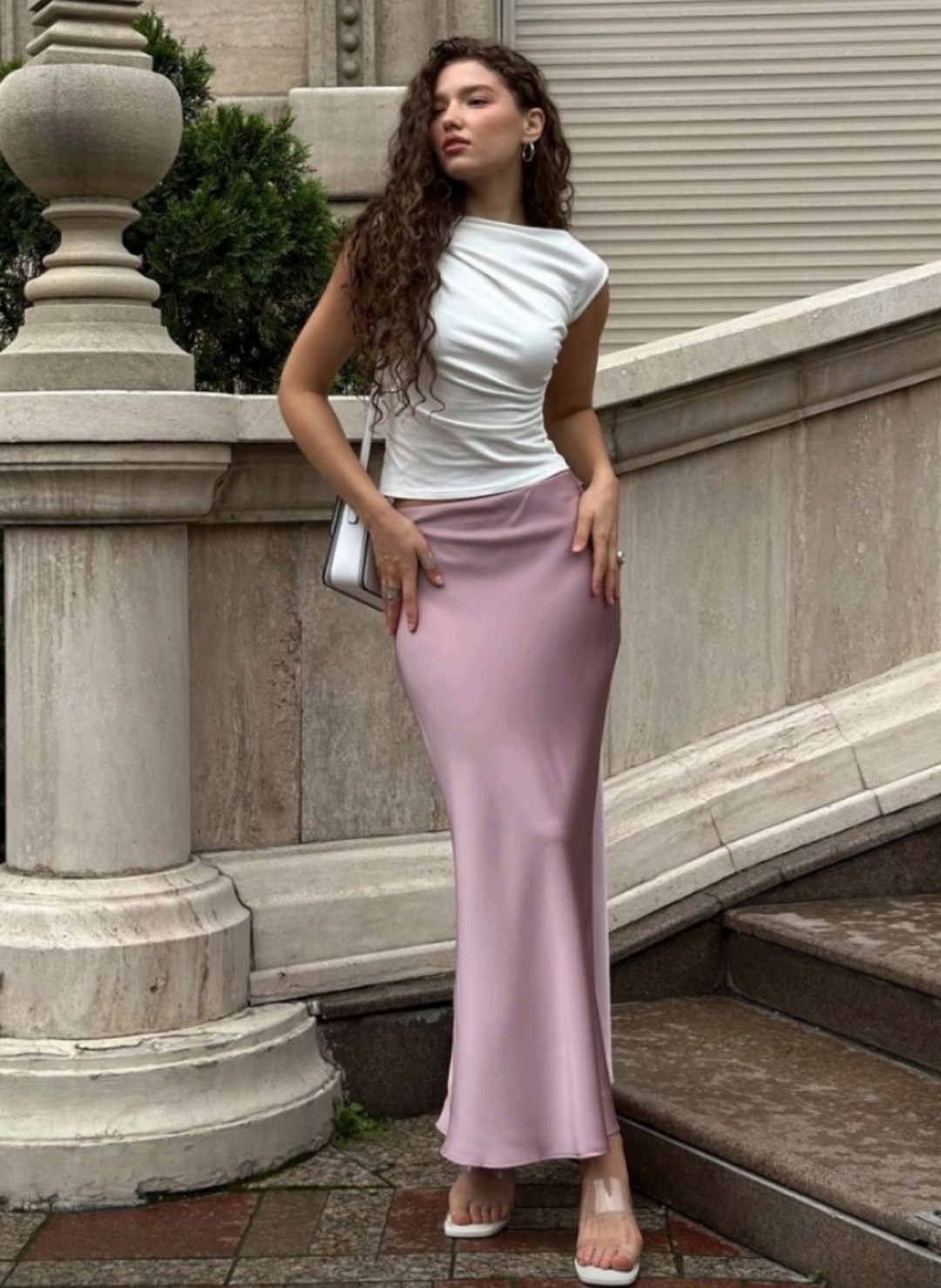 стильные наряды,стиль одежды,юбка в бельевом стиле,атласная юбка,атласная юбка миди zara экрю