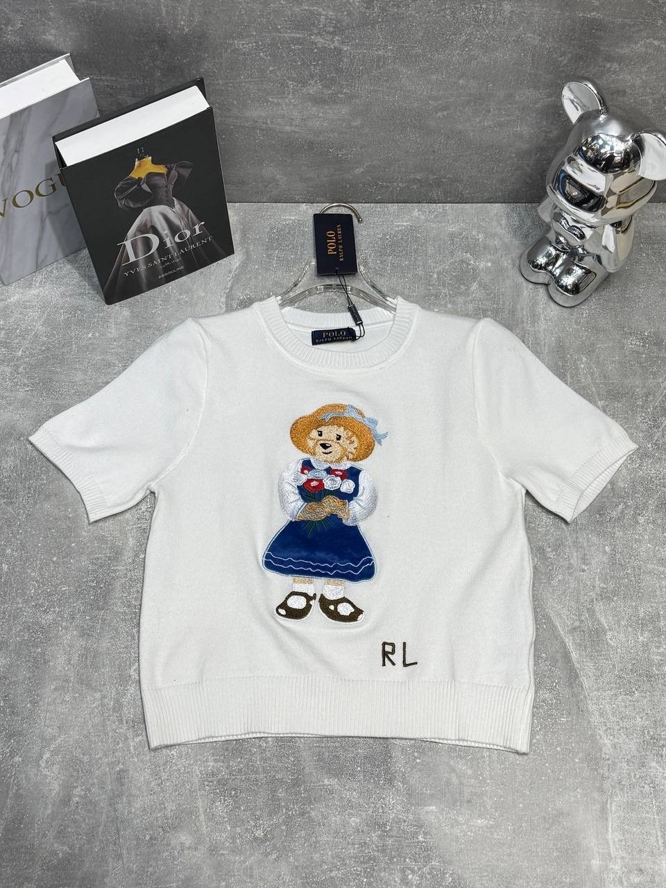 джемпер с аппликацией polo bear от ralph lauren collection,ральф лорен одежда с мишкой,свитер с мишкой,свитер с вышивкой,свитер с мишкой ральф лорен
