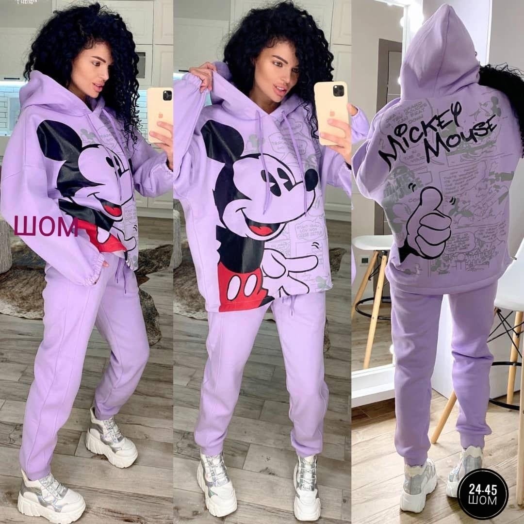 костюм с микки маусом,спортивный костюм с принтом микки маус,женский спортивный костюм на флисе микки,костюм теплый,костюм с микки маусом женский