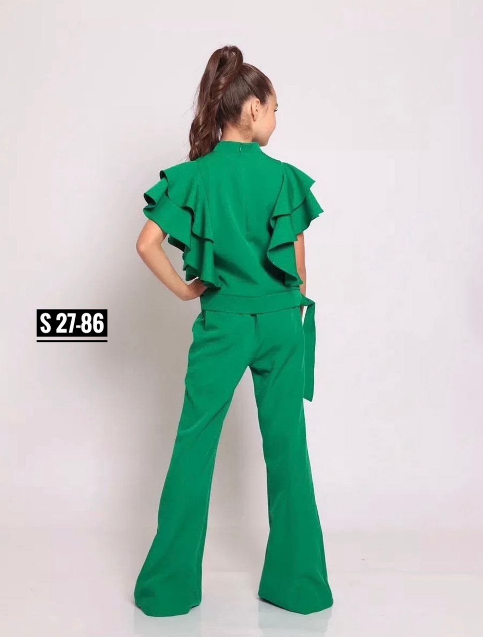 костюм брючный нарядный с воланами для подростка lemada brand,костюм брючный,костюм с брюками,костюм брючный для девочек,костюм брючный для девочки 128-134