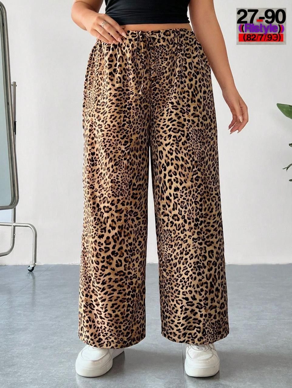женские широкие брюки с леопардовым принтом,брюки прямого покроя с леопардовым принтом,брюки chicever женские с леопардовым принтом,брюки леопардовые