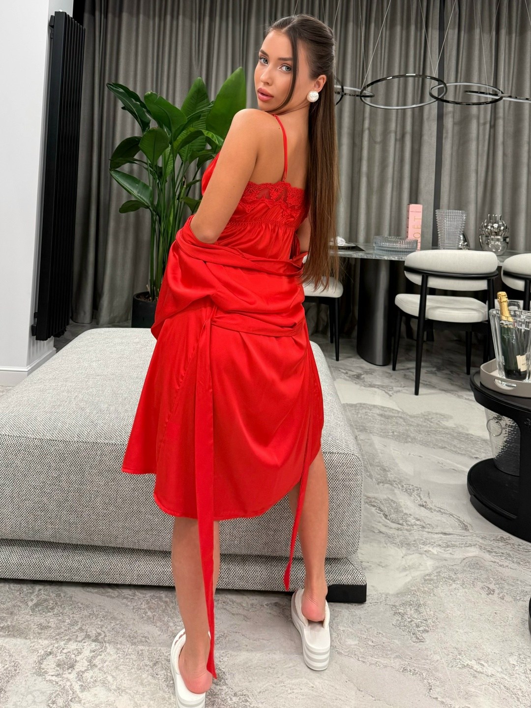 женский пеньюар,пеньюар красный,пеньюар,пеньюар сорочка,пеньюар женский комплект