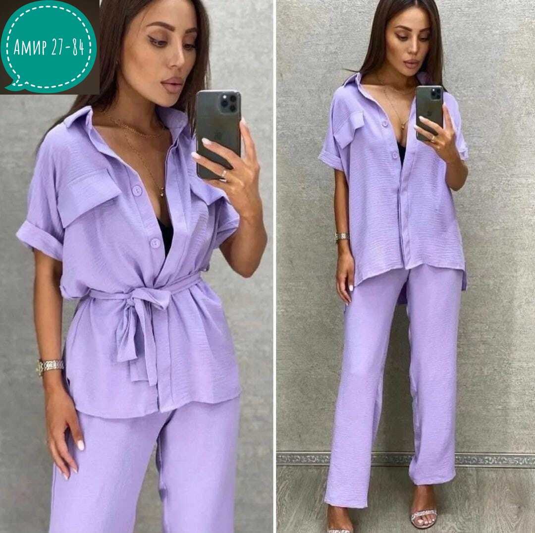 брючный костюм,костюм женский летний брючный,брючный костюм жатка,костюм двойка женский летний брючный,женский летний костюм блузка и брюки прямые цвет хаки