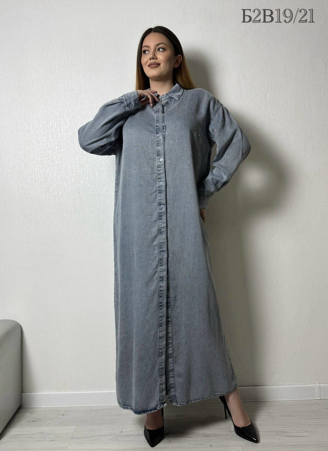 платье рубашка джинсовое длинное офисное макси в пол aisha collection,джинсовая платье,джинсовое платье женское,платья,женские длинные платья