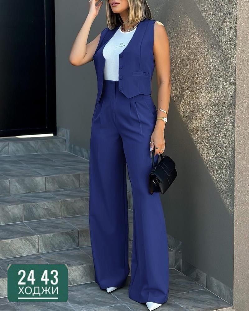 элегантный брючный костюм,брючный костюм,женский брючный костюм из двух предметов,женский брючный костюм с жилеткой,женский комплект из жилета и брюк