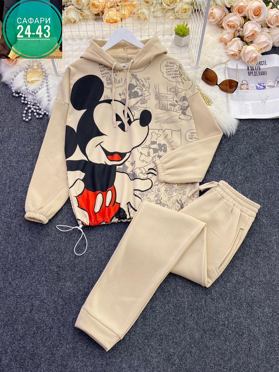 костюм с микки маусом,спортивный костюм с принтом микки маус,костюм теплый,женский спортивный костюм на флисе микки,костюм с микки маусом женский