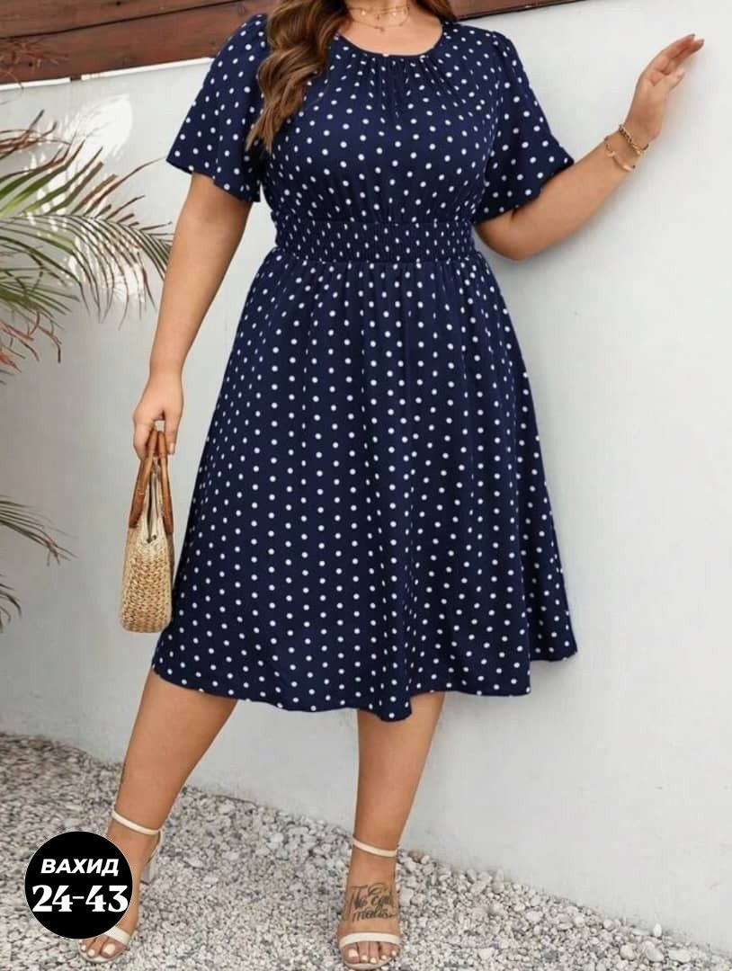 женское платье в горошек,платье больших размеров в горошек,платье на полных женщин,платья большие размеры,платья женские летние больших размеров в горошек