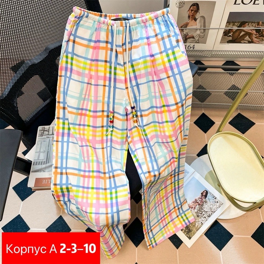 клетчатые штаны женские широкие,женские брюки в клетку,штаны в клетку,брюки в клетку,широкие брюки в клетку