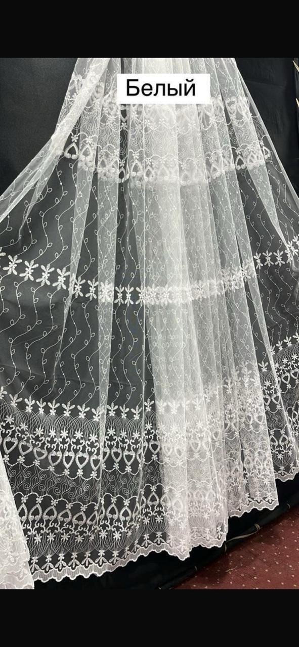 тюль сетка,тюль сетка белая,тюль готовая,тюль сетка с вышивкой,тюль белая