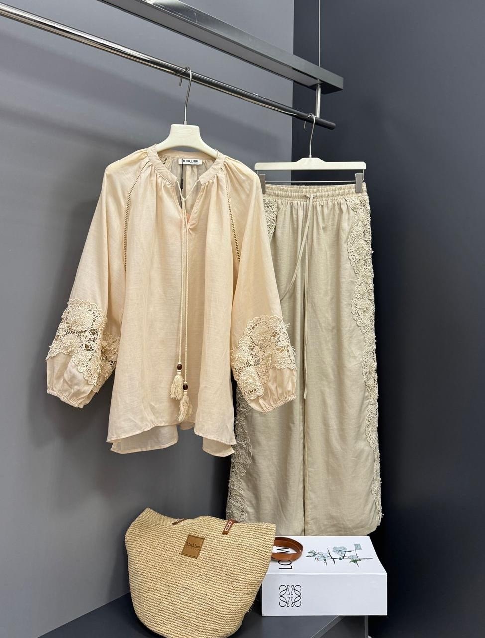 льняной костюм,льняной костюм женский,льняной брючный костюм,модная ,костюм miu miu