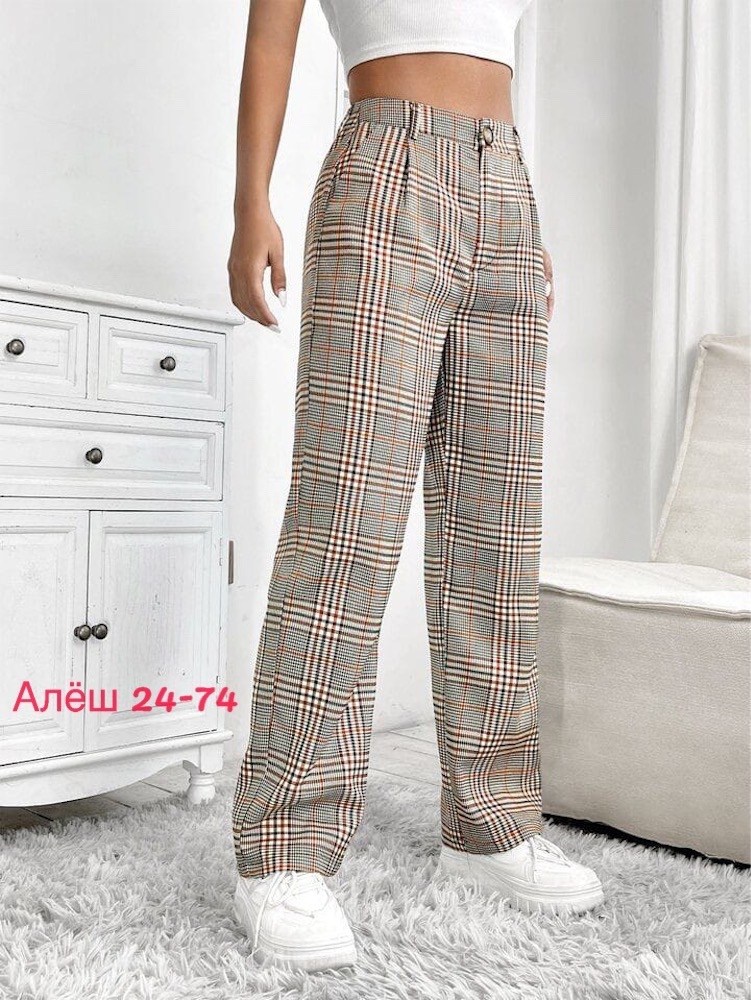 брюки женские,брюки в клетку,теплые брюки в клетку женские,женские брюки в клетку,брюки в клетку прямые