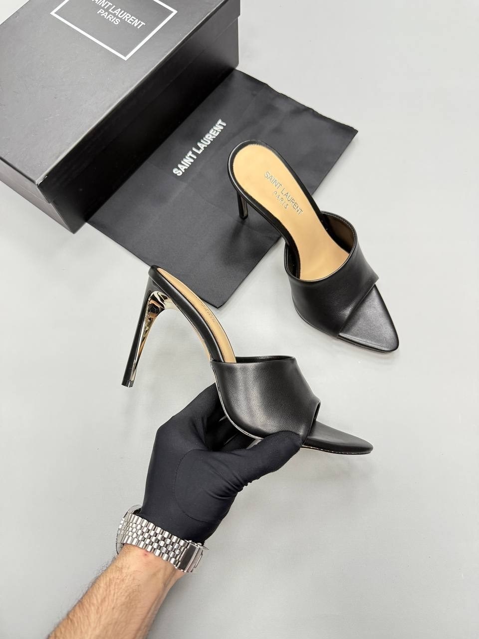 ,мюли женские,босоножки на каблуках,женская ,кожаные мюли