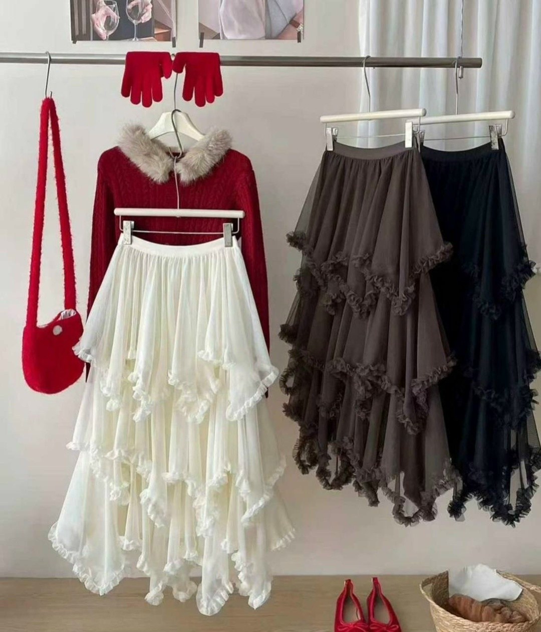 юбка с оборками,многослойная юбка,юбка из тюля,юбка с рюшами,юбка средней длины