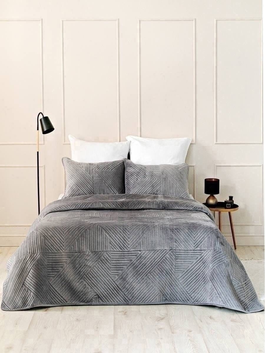 romance покрывало велюровое стеганое 220х240см,покрывало на кровать стеганое romance 220х240 см велюр евро темно-кремовый,покрывало на кровать стеганое romance 220х240 см велюр евро капучино,покрывало