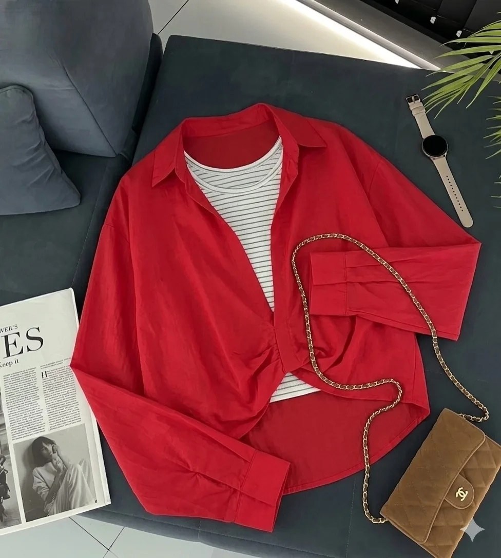 рубашка из струящейся рубашки oversize zara коралловый,красная рубашка,рубашка женская,рубашка удлиненная,женская рубашка оверсайз