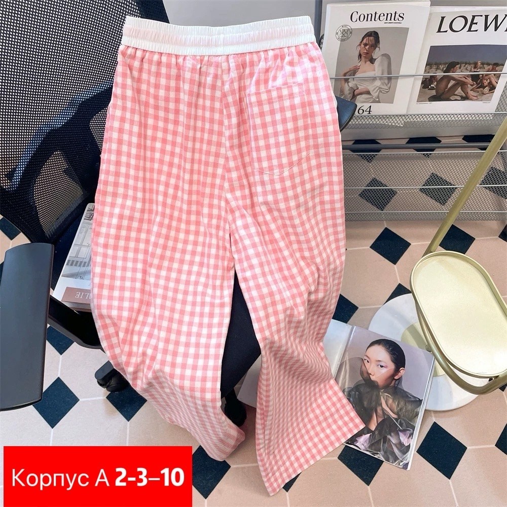 клетчатые штаны женские широкие,женские брюки в клетку,штаны в клетку,брюки в клетку,широкие брюки в клетку