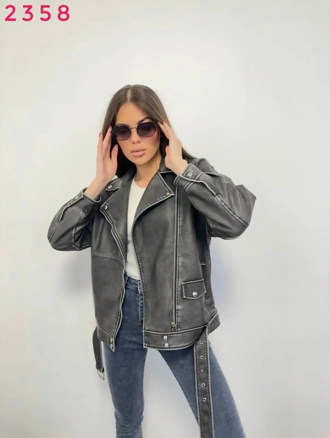 косуха серая женская,женская кожаная куртка косуха оверсайз,куртка косуха серая,куртка косуха серая из эко кожи,кожаная куртка