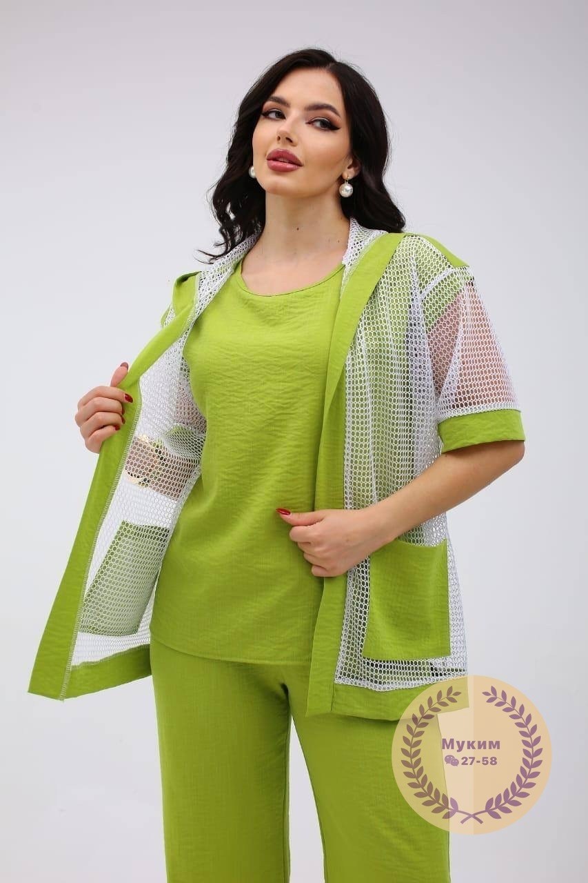 брючный костюм из прошвы,костюм женский,костюм с брюками,брючной костюм,летний брючный костюм