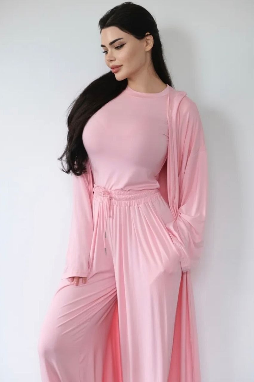 костюм тройка с абая топом и штанами angel mood,костюм тройка женский,костюм женский,комплект костюм,