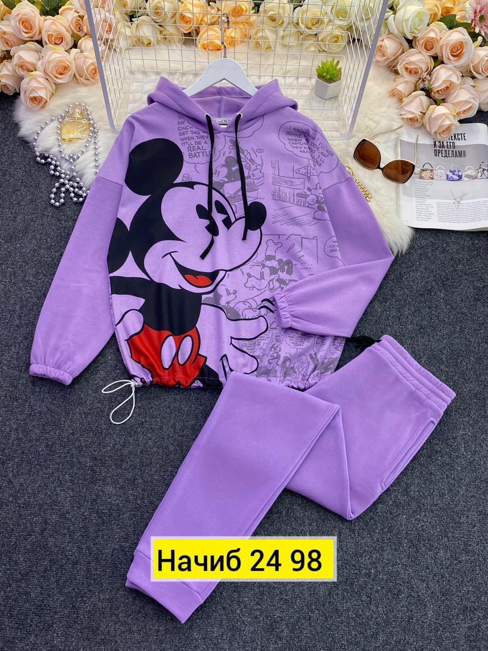 спортивный костюм с микки маусом женский,cпортивный костюм теплый,женский спортивный костюм на флисе,костюм на флисе,спортивный костюм микимаус женский