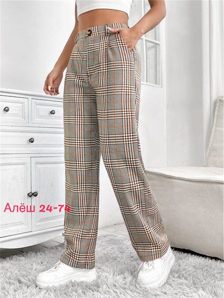 брюки женские,брюки в клетку,теплые брюки в клетку женские,женские брюки в клетку,брюки в клетку прямые