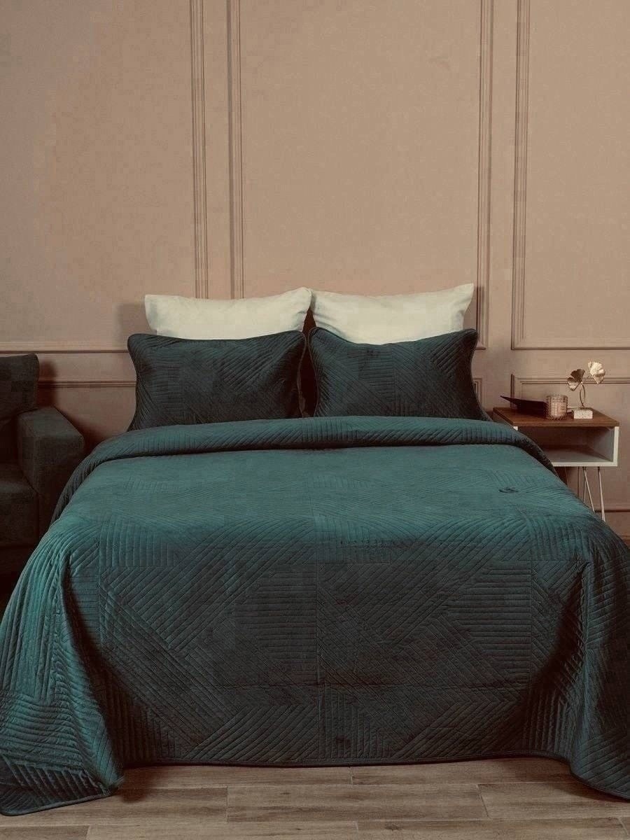 romance покрывало велюровое стеганое 220х240см,покрывало на кровать стеганое romance 220х240 см велюр евро темно-кремовый,покрывало на кровать стеганое romance 220х240 см велюр евро капучино,покрывало