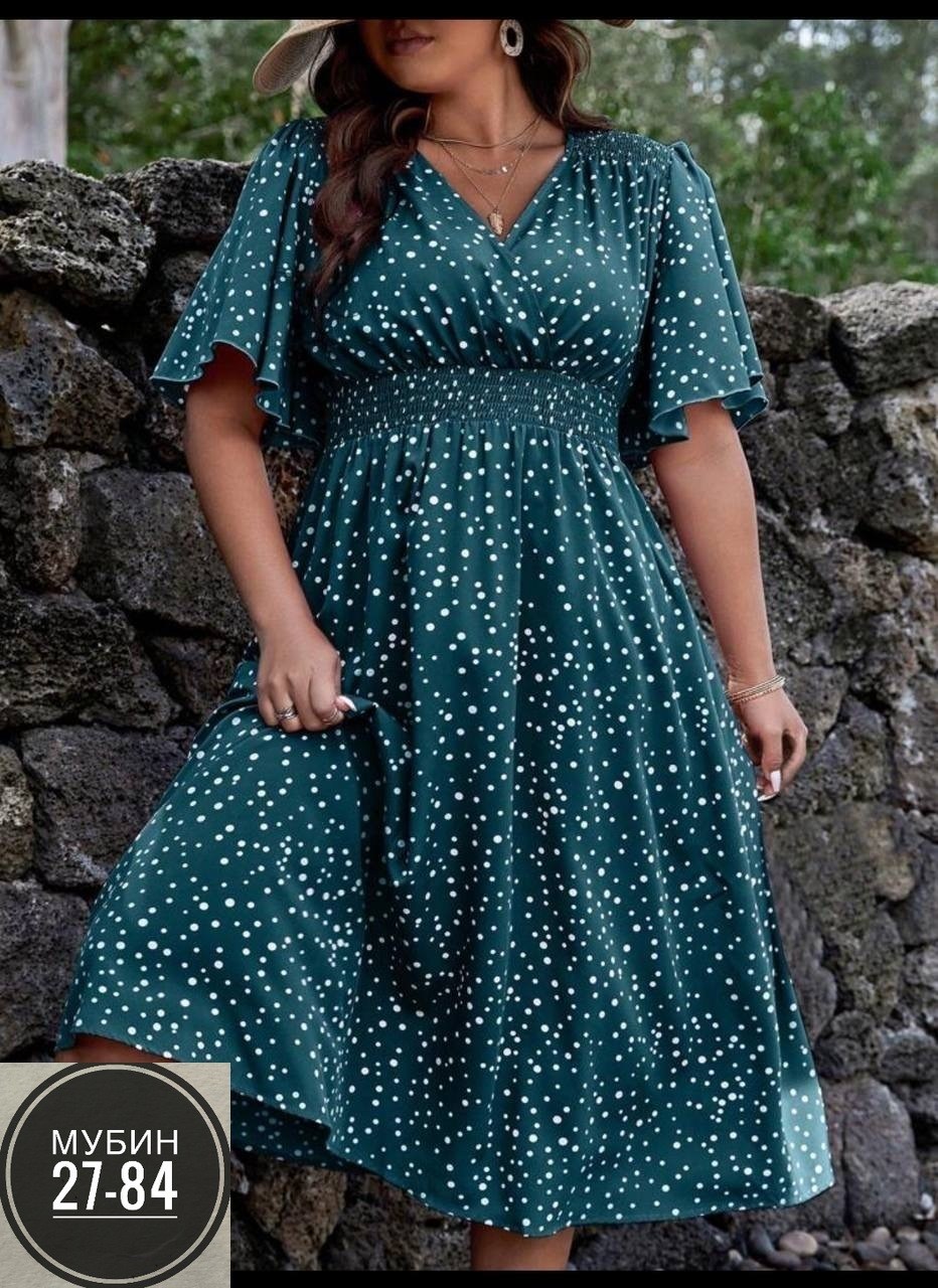летнее женское платье,платья для полных,женственное платье в горошек,платье женской,женские платья больших размеров