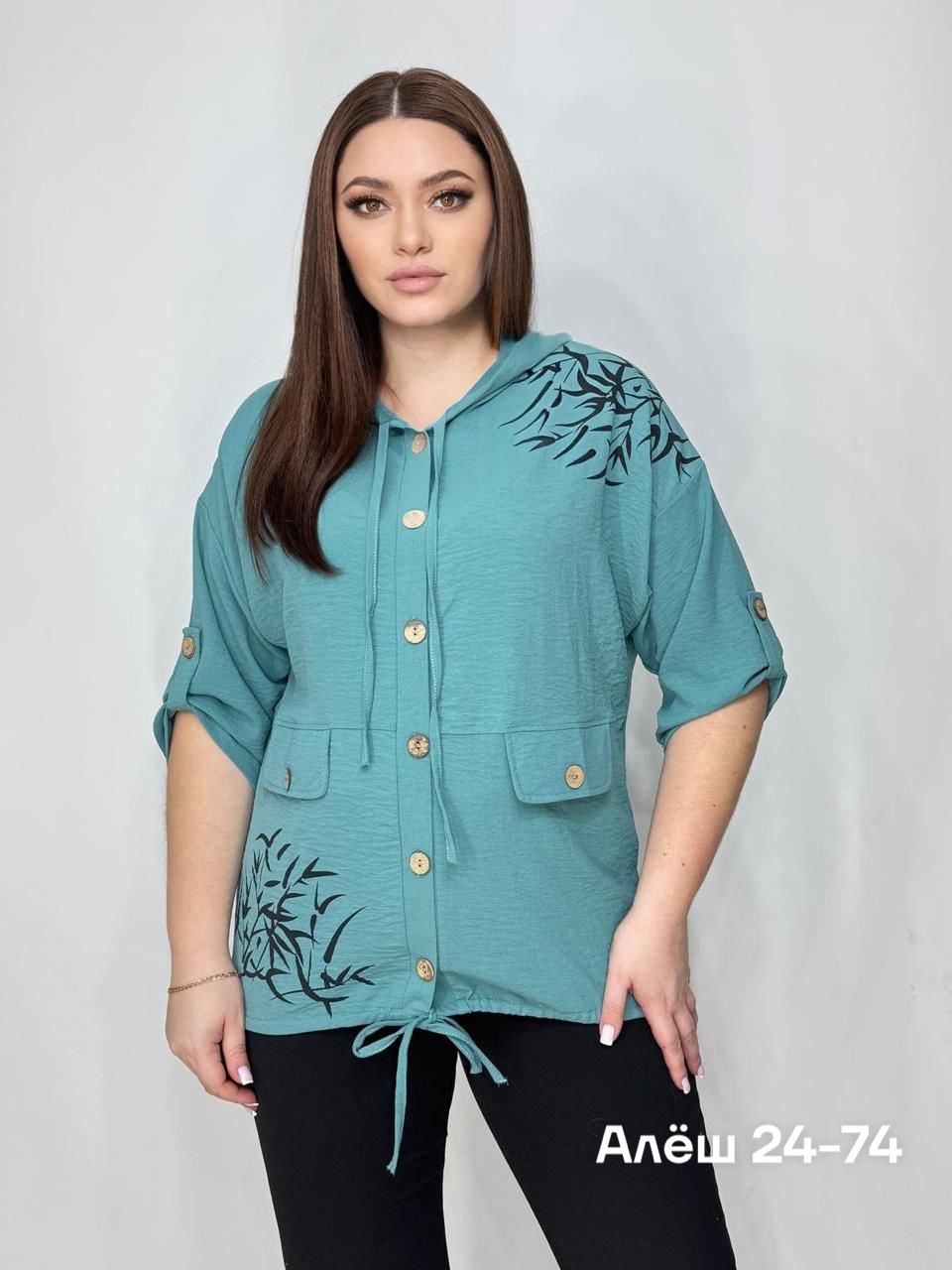 легкая женская блузка,женская рубашка больших размеров,блузка с капюшоном,женская кофта,туника нарядная