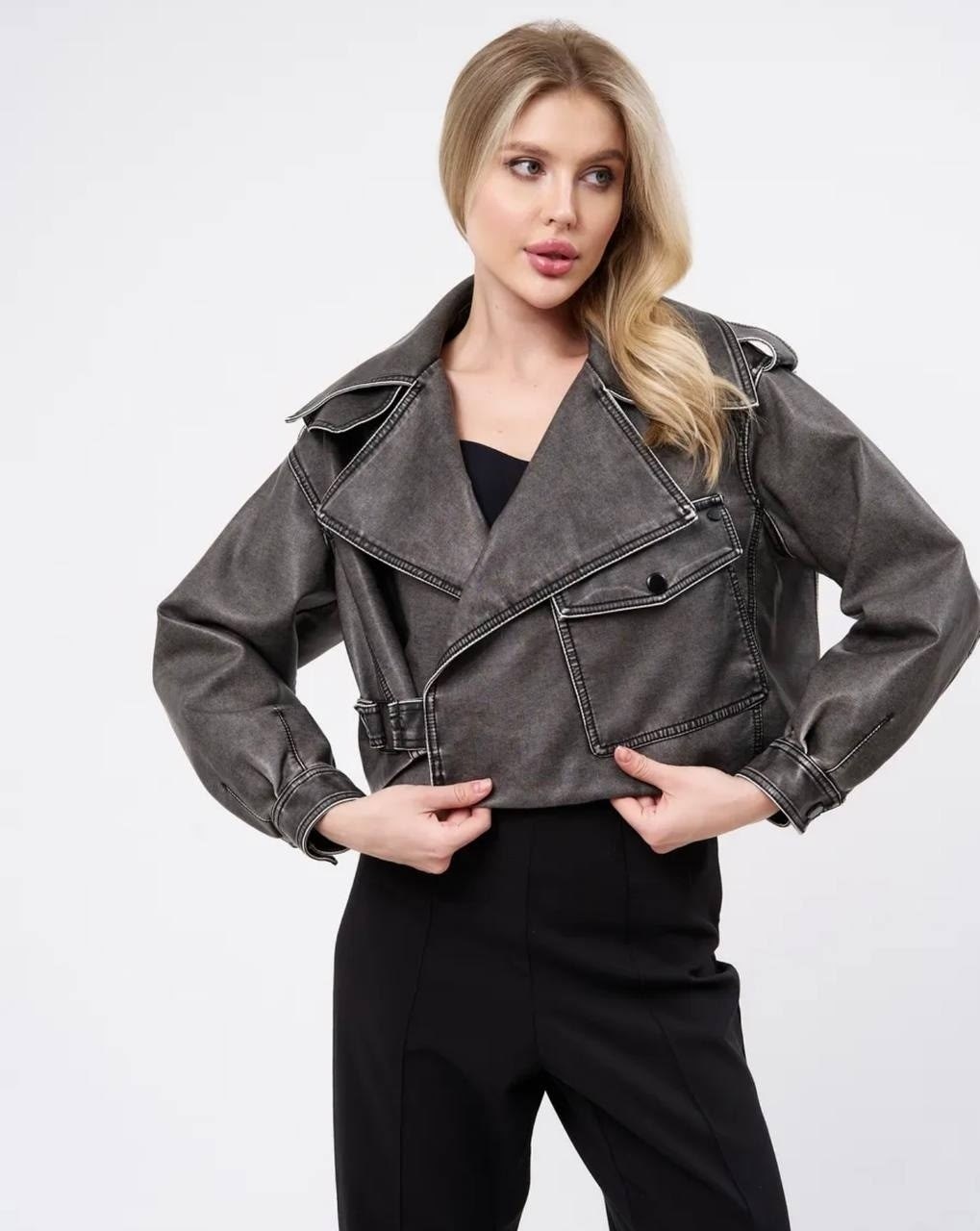 косуха винтажная куртка кожаная oversize серая mony,кожаная куртка косуха,кожаная косуха женская оверсайз,косуха кожаная куртка весенняя укороченная fashionboom,косуха кожаная женская куртка оверсайз