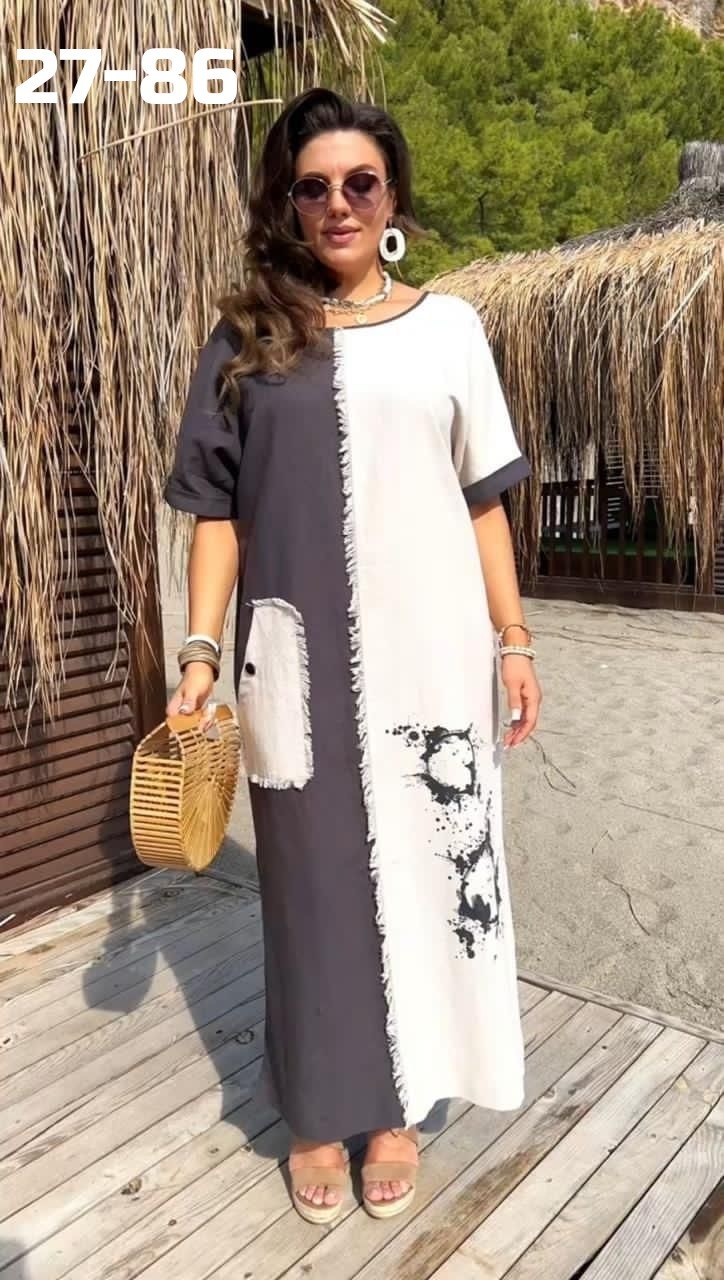 льняные платья,платье женской,платья для полных,комбинированное платье,одежда для женщин