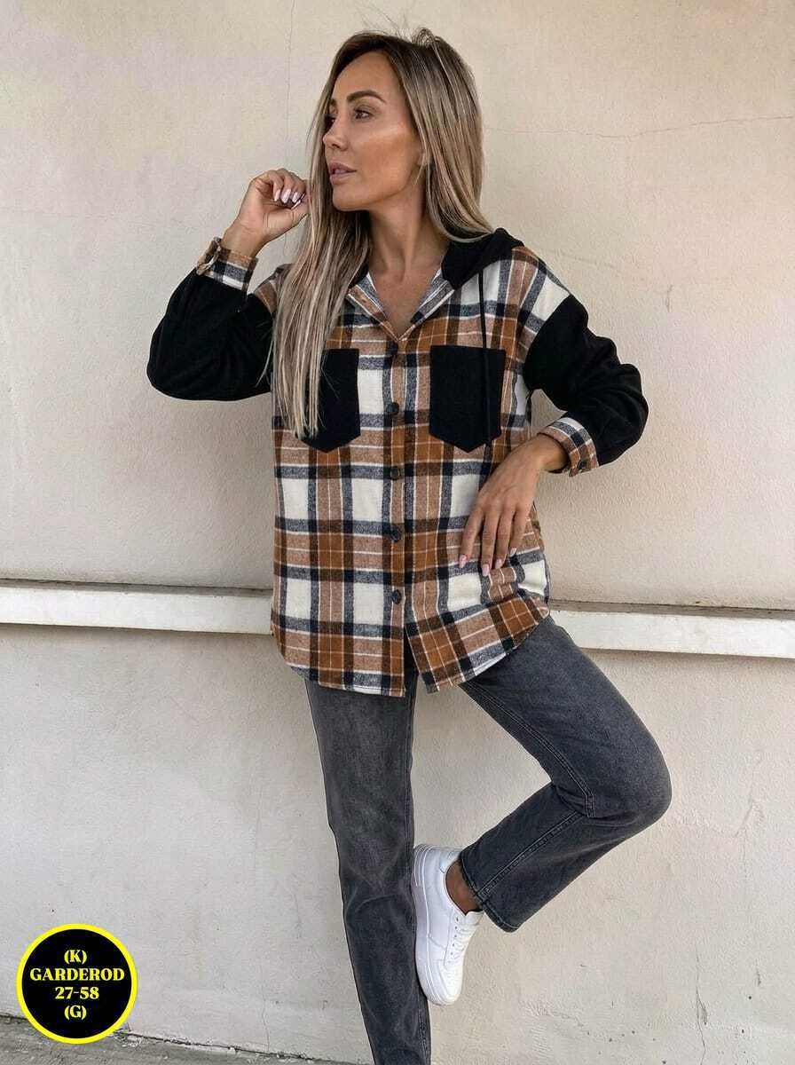 рубашка в клетку с капюшоном,рубашка женская,рубашка в клетку женская,рубашка оверсайз теплая в клетку удлиненная amy store,рубашка женская в клетку оверсайз