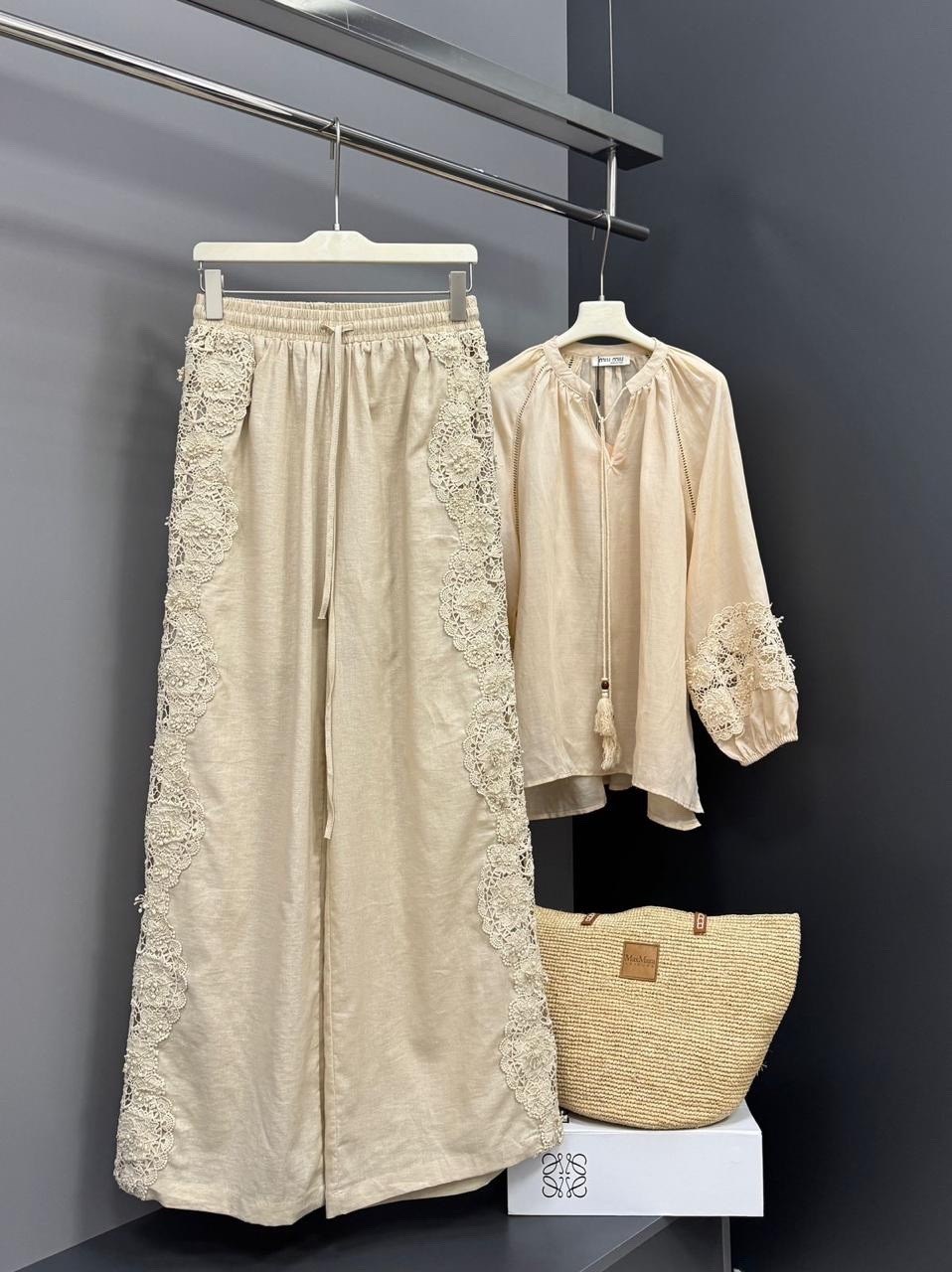 льняной костюм,льняной костюм женский,льняной брючный костюм,модная ,костюм miu miu