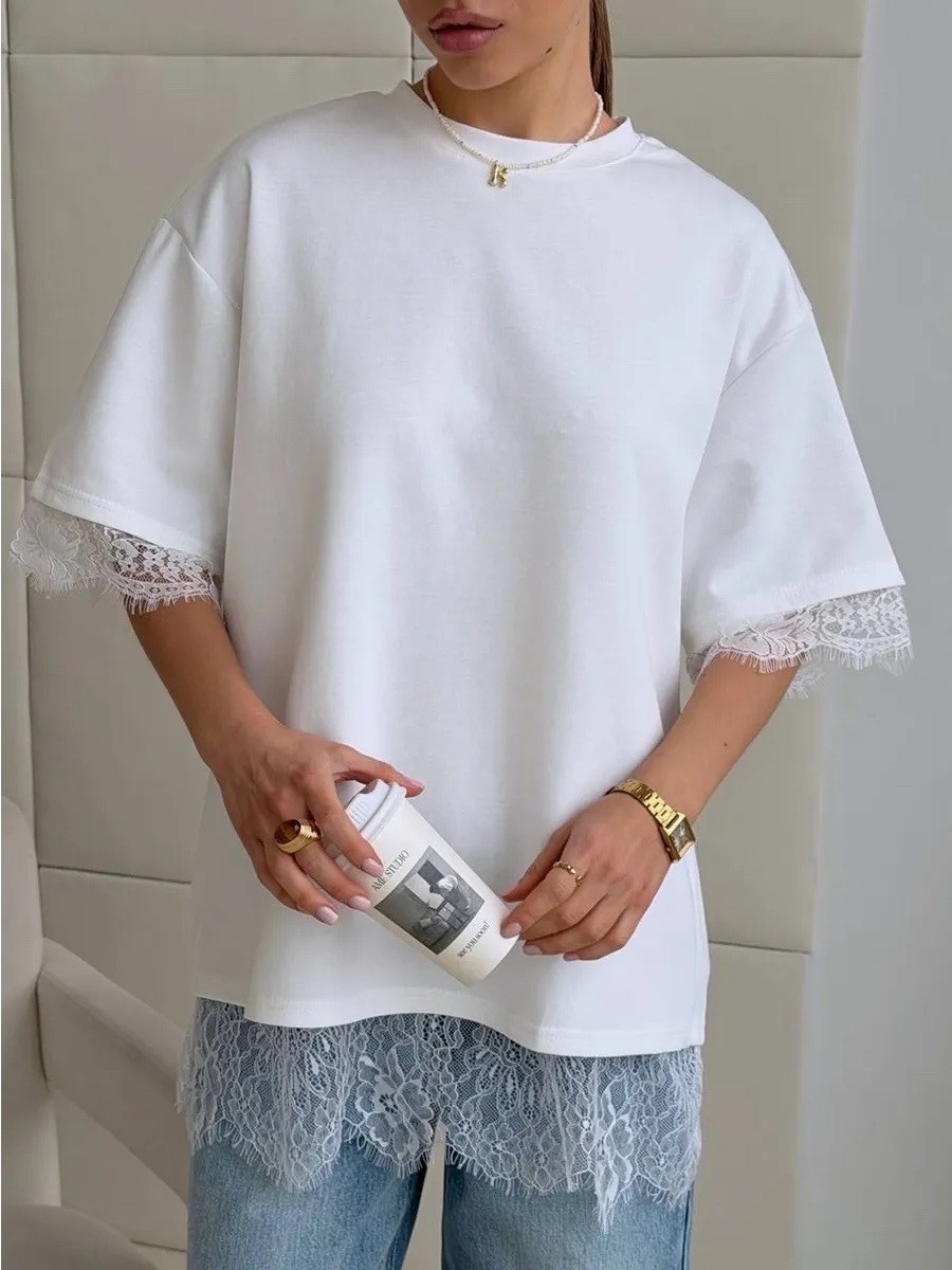 футболка с кружевами,блузка кружевная,идеи блузки,футболки женская,кружевная футболка