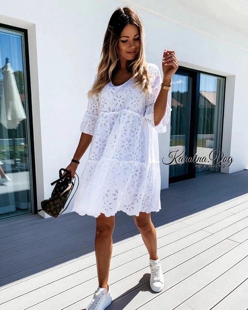 платье женской летнее,платье хб,платье летнее,платья платье летнее,платье с перфорацией из хлопка