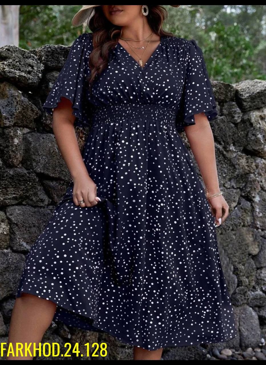 повседневное платье в горошек,платья в горошек,повседневное платье в горох,платье летнее,женские платья больших размеров