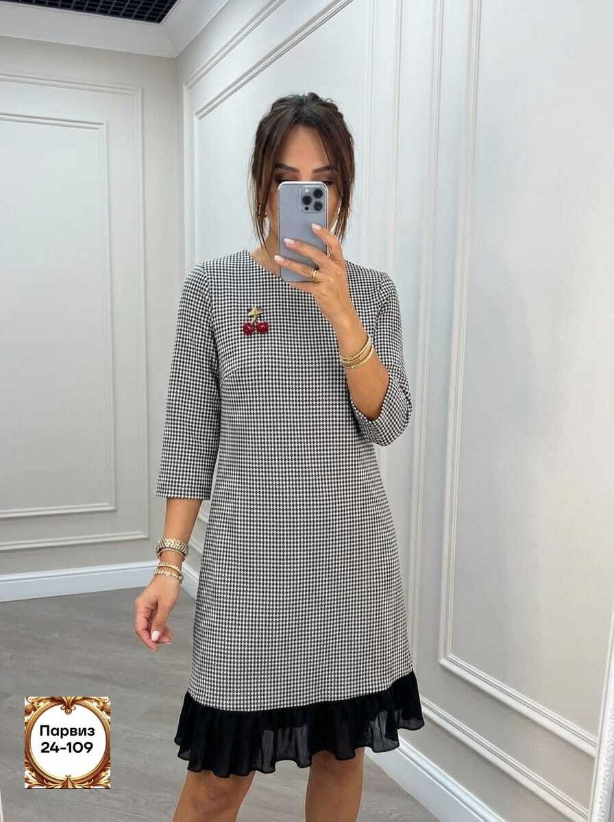 платье женское,повседневные платья,платья,стильное платье,платье из ткани гусиная лапка