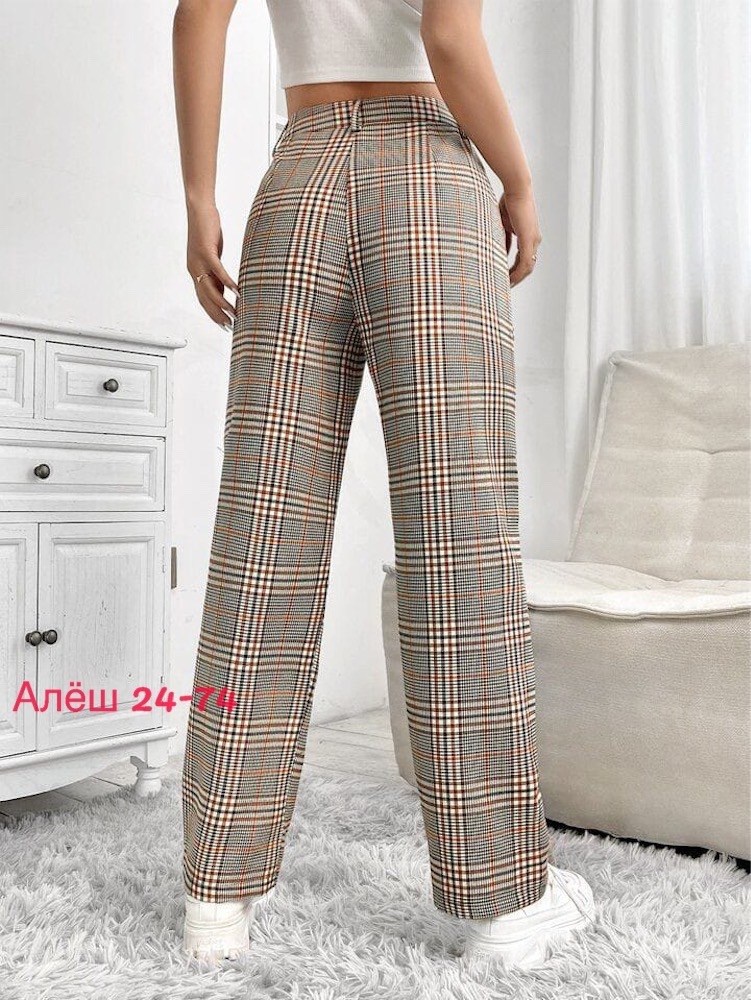 брюки женские,брюки в клетку,теплые брюки в клетку женские,женские брюки в клетку,брюки в клетку прямые