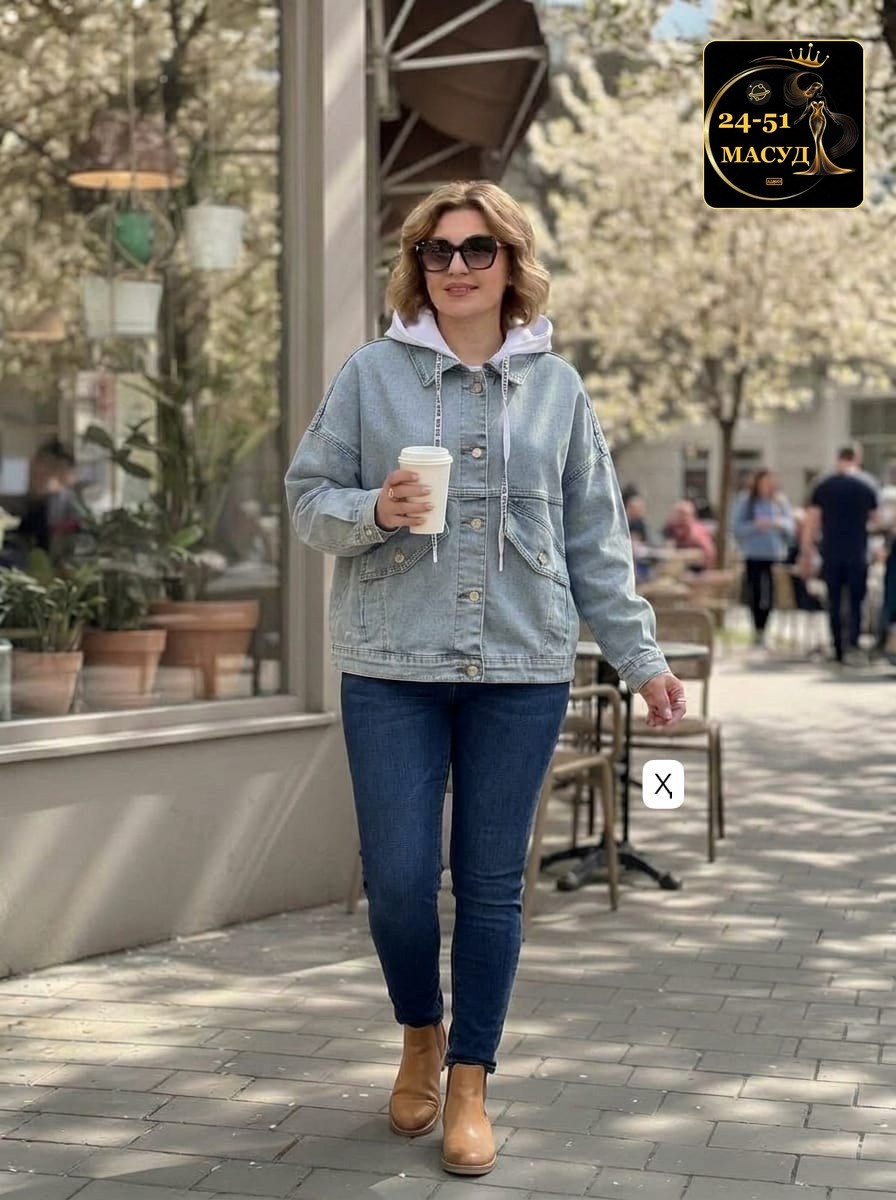 джинсовая женская куртка,джинсовая куртка,джинсовая куртка sela oversize,джинсовая куртка больших размеров,джинсовая куртка с капюшоном больших размеров
