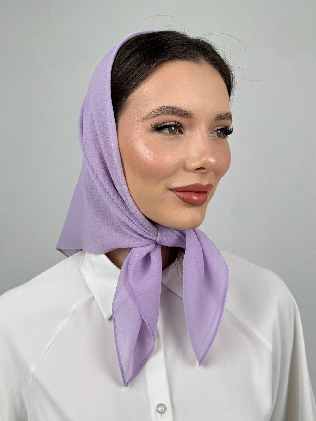 платок шелковый на голову шею,женские платки,платки косынка,однотонный женский платок,платок шифоновый