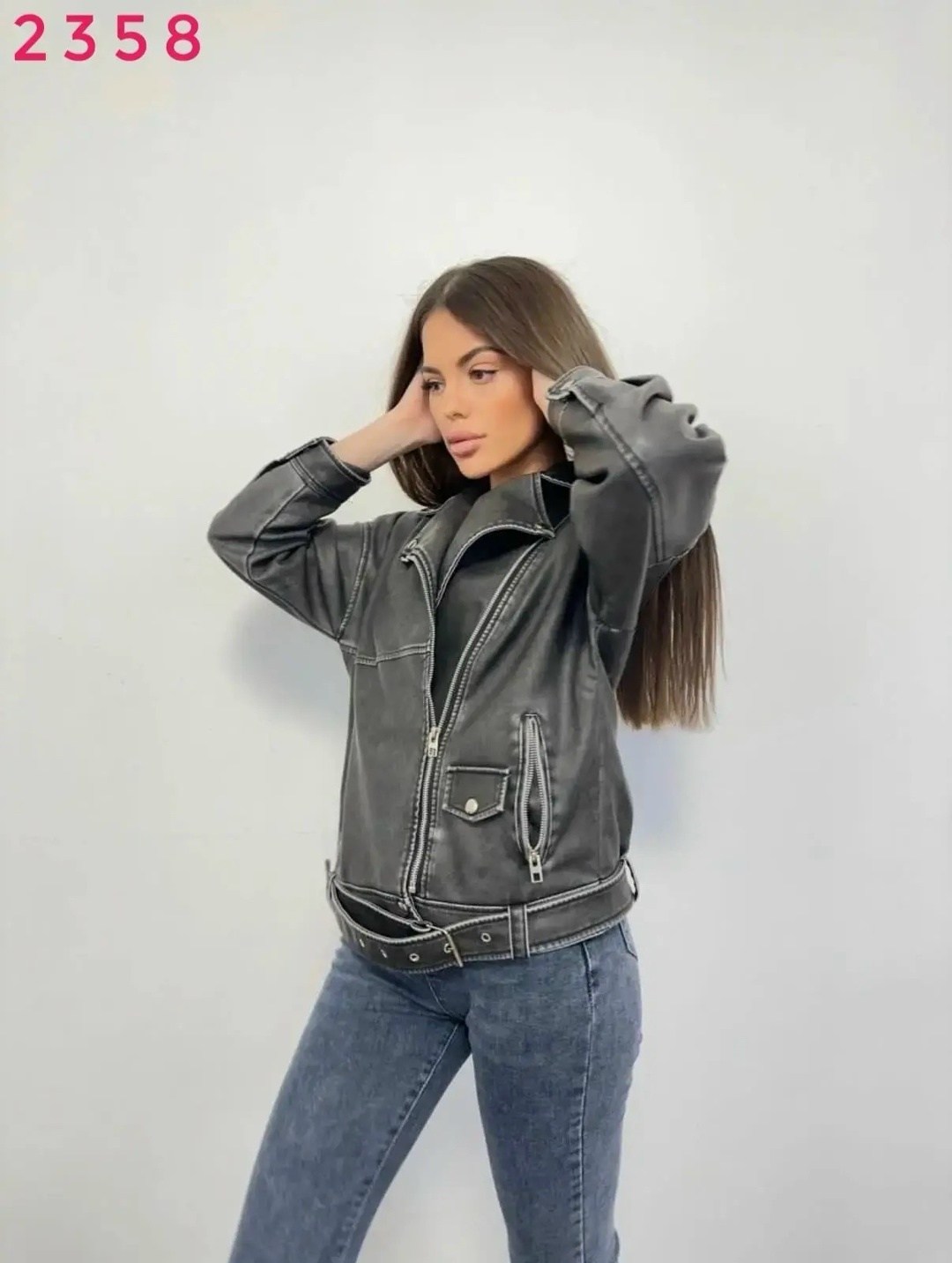 косуха серая женская,женская кожаная куртка косуха оверсайз,куртка косуха серая,куртка косуха серая из эко кожи,кожаная куртка