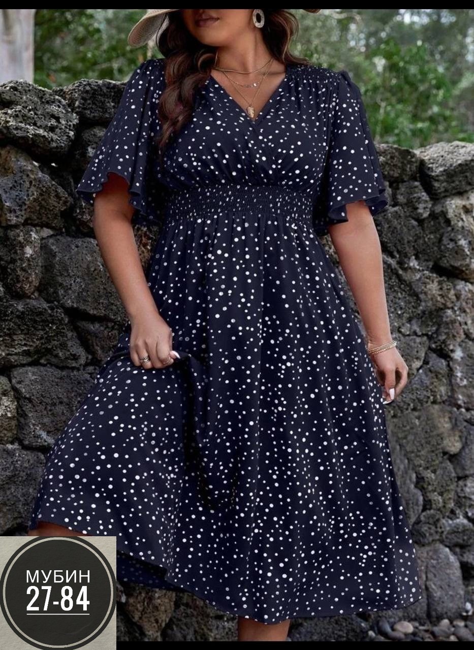летнее женское платье,платья для полных,женственное платье в горошек,платье женской,женские платья больших размеров